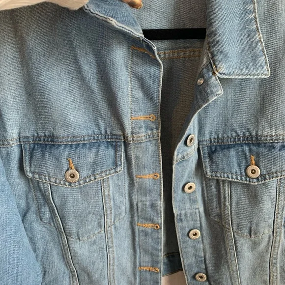 Womens Highway Jeans Cropped Oversized Jean Jacket - Picture 4 of 11